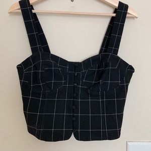 Black & White Pattern Crop Tank Top